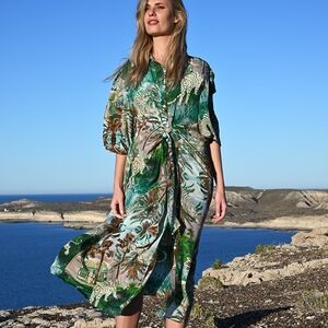 Las Sureñas Arg Green and Brown Maxi Dress